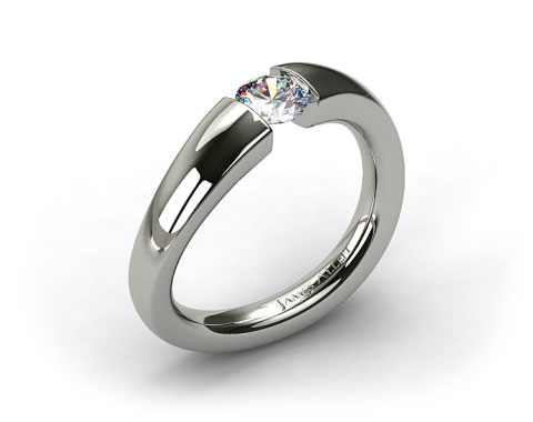 18k White Gold Wave Tension V122 by Danhov Designer Engagement Ring